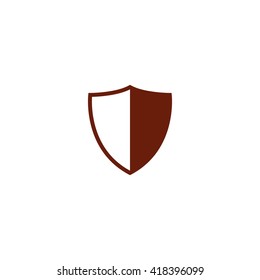 Shield. Vector icon brown