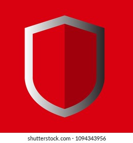 shield vector icon.Red color