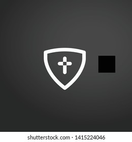 Shield vector icon. Shield concept stroke symbol design. Thin graphic elements vector illustration, outline pattern for your web site design, logo, UI. EPS 10.