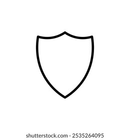 Shield vector icon. Editable black stroke.