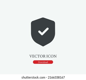 Shield vector icon. Editable stroke. Symbol in Line Art Style for Design, Presentation, Website or Mobile Apps Elements, Logo. Security symbol illustration. Pixel vector graphics - Vector