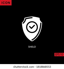 shield vector icon. Illustration icon for graphic, print media interfaces and web design.
