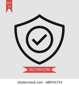 Shield vector icon, illustration symbol