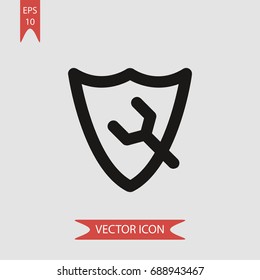 Shield vector icon, illustration symbol