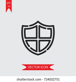 Shield vector icon, illustration symbol