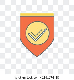 Shield vector icon isolated on transparent background, Shield logo concept