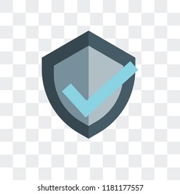 Shield vector icon isolated on transparent background, Shield logo concept