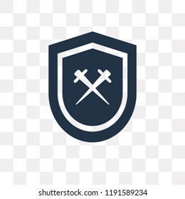 Shield vector icon isolated on transparent background, Shield transparency concept can be used web and mobile