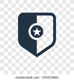 Shield vector icon isolated on transparent background, Shield transparency logo concept