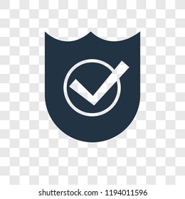 Shield vector icon isolated on transparent background, Shield transparency logo concept