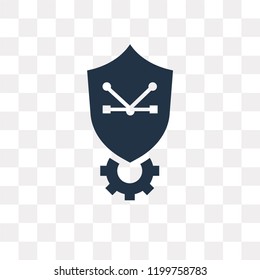 Shield vector icon isolated on transparent background, Shield transparency concept can be used web and mobile