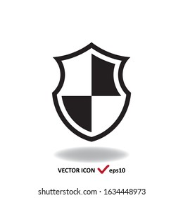 Shield vector icon isolated on white, flat simple sign