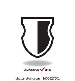 Shield vector icon isolated on white, flat simple sign