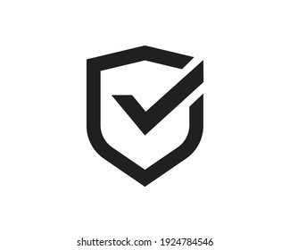 Shield vector icon isolated on white background