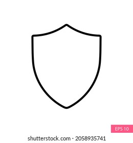 Icono de vector Escudo en estilo de diseño plano para el diseño del sitio web, aplicación, interfaz de usuario, aislado en fondo blanco. Símbolo de protección de exploración de Antivirus. Ilustración vectorial EPS 10.