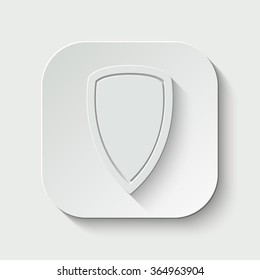 shield vector icon - paper illustration
