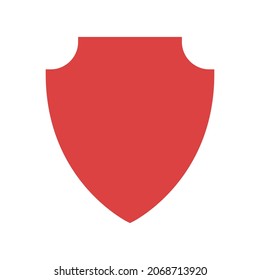 Shield vector icon. Red symbol