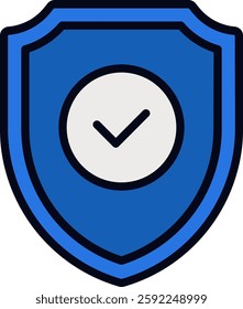 Shield Vector Icon for Security and Protection. Cybersecurity illustration, data safety symbol, privacy defense concept