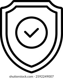 Shield Vector Icon for Security and Protection. Cybersecurity illustration, data safety symbol, privacy defense concept