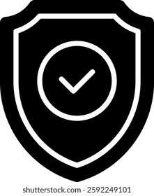 Shield Vector Icon for Security and Protection. Cybersecurity illustration, data safety symbol, privacy defense concept