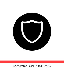 Shield vector icon, security symbol. Simple, flat design for web or mobile app