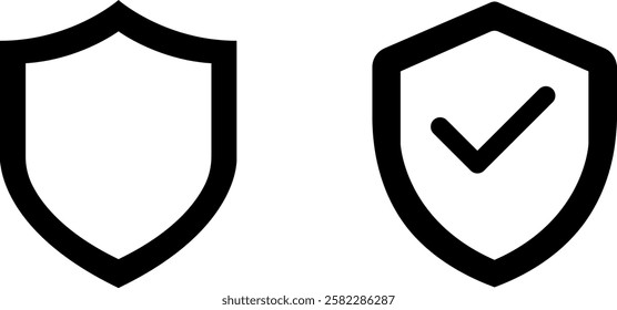 Shield Vector Icon Set – Protection and Defense Symbol Designs