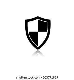 shield vector icon with shadow
