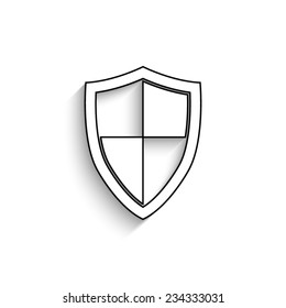 shield  - vector icon with shadow