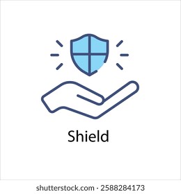 Shield vector icon stock illustration