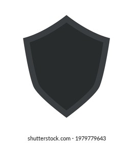 Diseño de la ilustración del símbolo del vector Escudo. Icono de la insignia de protección del escudo de señas de seguridad. Logo del emblema real de la guardia de defensa. La decoración de la forma de un elemento gráfico garantiza el signo de la silueta en blanco del negocio