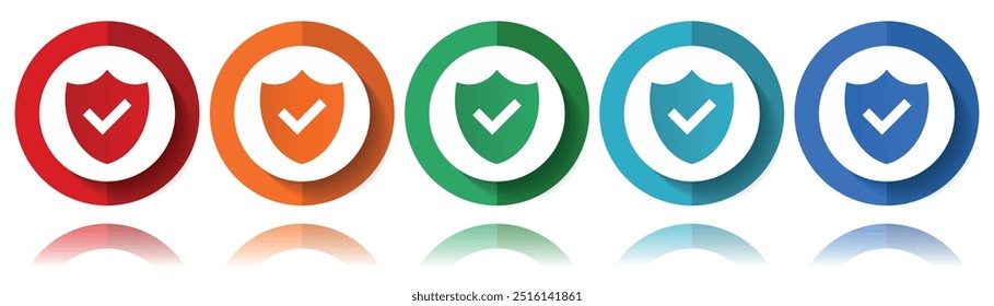 Schild-Vektorsymbole, flaches Symbol-Set für Logo-Design, Webdesign und mobile Anwendungen, bunte Web-Button-Kollektion in Folge 10