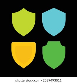 Shield vector icons, logos, signs, symbols and graphics design with white background.