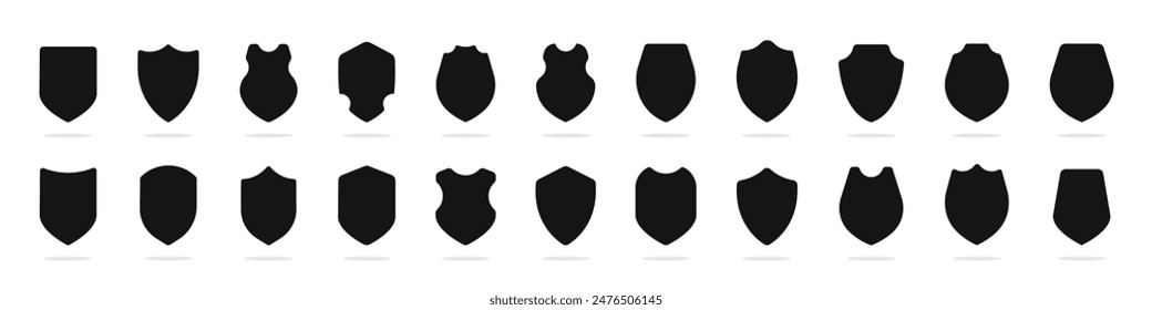 Iconos vectoriales de escudo. Proteja el Vector blindado. Iconos de escudo establecidos. Iconos del escudo de seguridad.