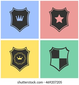 Shield vector icons set. Illustration isolated for graphic and web design.