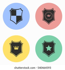 Shield vector icons set. Illustration isolated for graphic and web design.