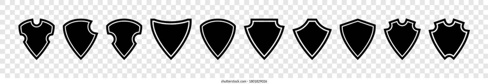 Shield. Shield vector icons set. Shields vector icons, isolated. Vector illustration