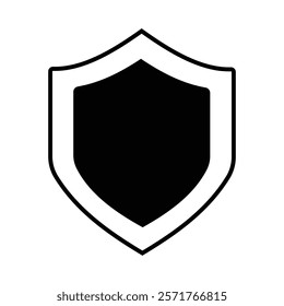 Shield vector illustration. Black Shield icon. safety icon vector. 