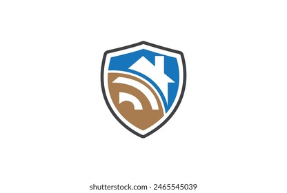 Shield vector illustration design home logo design