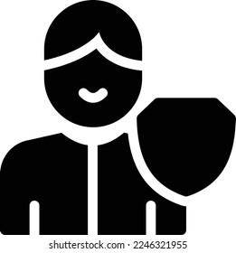 ilustración del vector blindado en un fondo transparente. Símbolos de calidad superior. Iconos vectoriales de glifos para diseño de conceptos y gráficos. 
