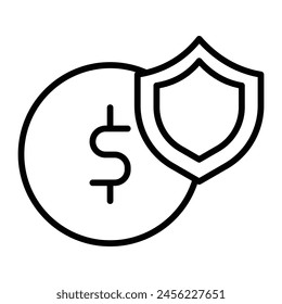 Diseño de iconos de línea de Vector de escudo