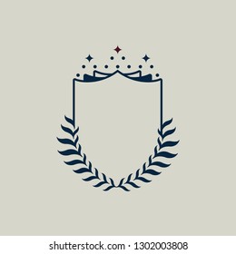 Shield vector logo design. Blazon design template. Castle logo. Luxury design element