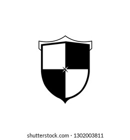 Shield vector logo design. Blazon design template. Castle logo. Luxury design element