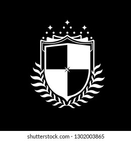 Shield vector logo design. Blazon design template. Castle logo. Luxury design element