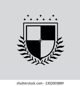 Shield vector logo design. Blazon design template. Castle logo. Luxury design element