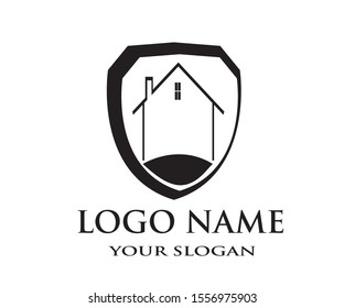 shield and vector logo house