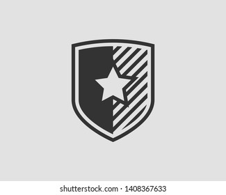 Shield vector logo with star icon