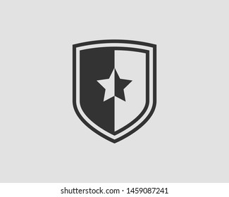 Shield vector logo with star icon