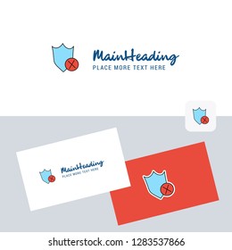 Shield  vector logotype with business card template. Elegant corporate identity. - Vector