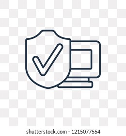 Shield vector outline icon isolated on transparent background, high quality linear Shield transparency concept can be used web and mobile