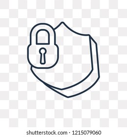 Shield vector outline icon isolated on transparent background, high quality linear Shield transparency concept can be used web and mobile